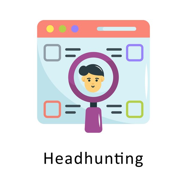 Ilustración de diseño de icono plano vectorial de caza de cabezas Símbolo en fondo blanco Archivo EPS 10