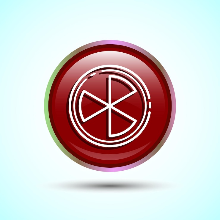 Vector ilustración del diseño del icono de radiación icono de peligro biológico diseño del botón redondo de color rojo