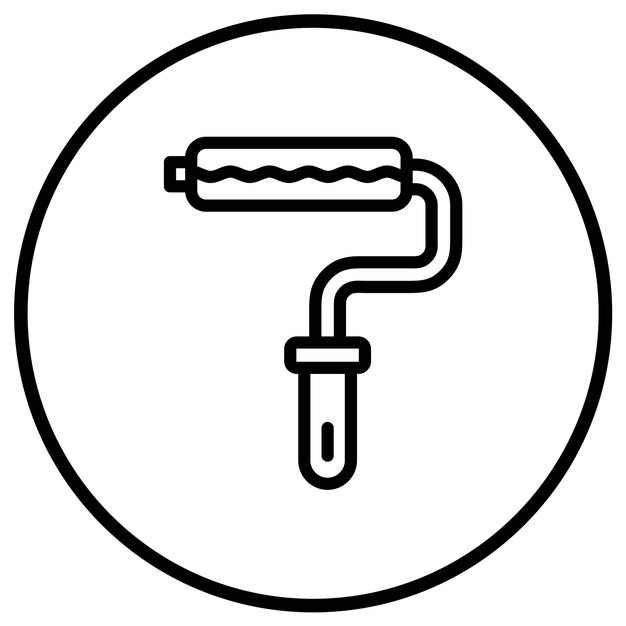 Ilustración del diseño del icono del rodillo vectorial de pintura