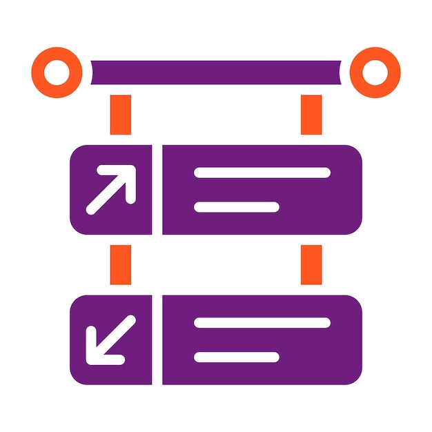 Ilustración del diseño del icono del signo direccional vectorial