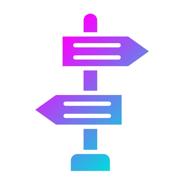 Ilustración del diseño del icono del signo direccional vectorial