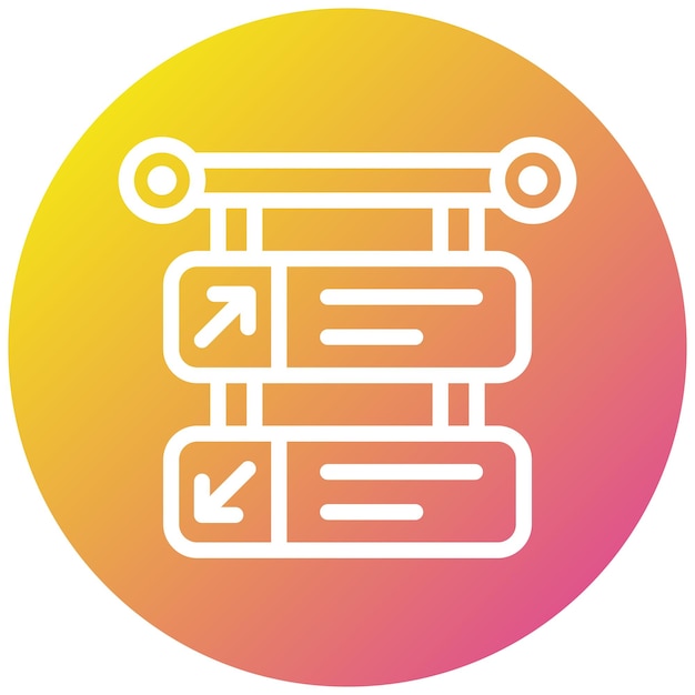 Ilustración del diseño del icono del signo direccional vectorial