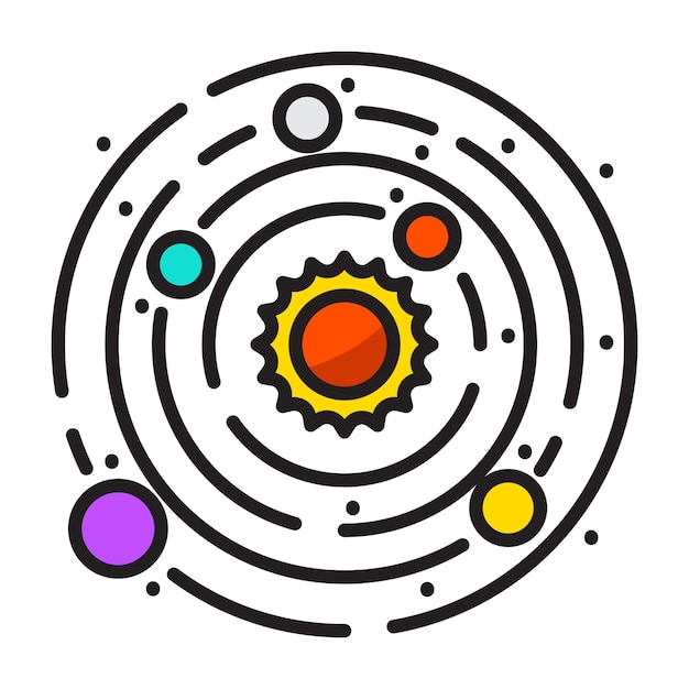 Ilustración de diseño de icono del sistema solar Diseño vectorial