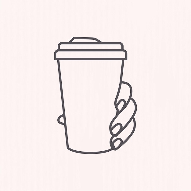 Ilustración del diseño del icono de la taza de café en estilo de arte de línea
