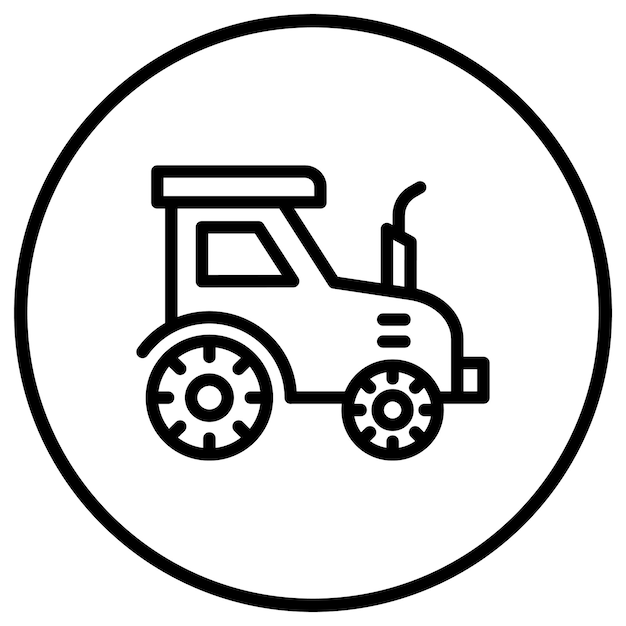 Ilustración del diseño del icono del tractor vectorial
