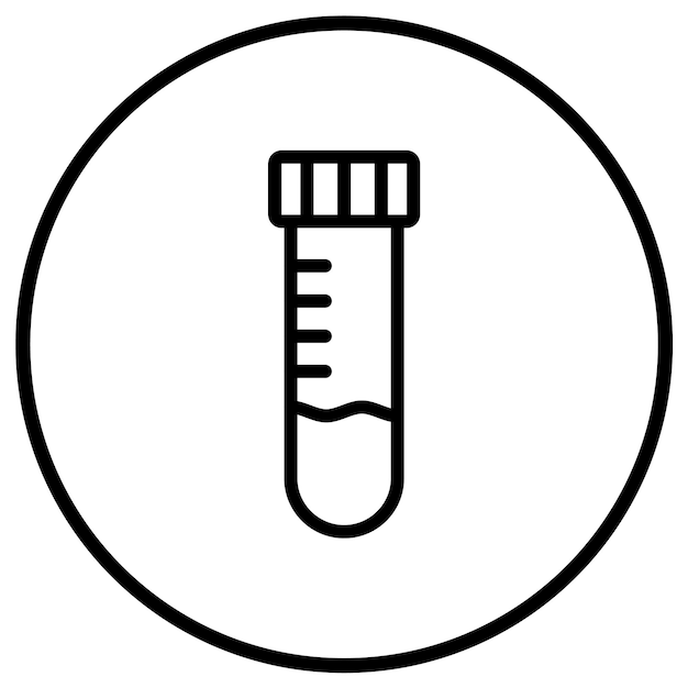 Ilustración del diseño del icono del tubo de ensayo vectorial