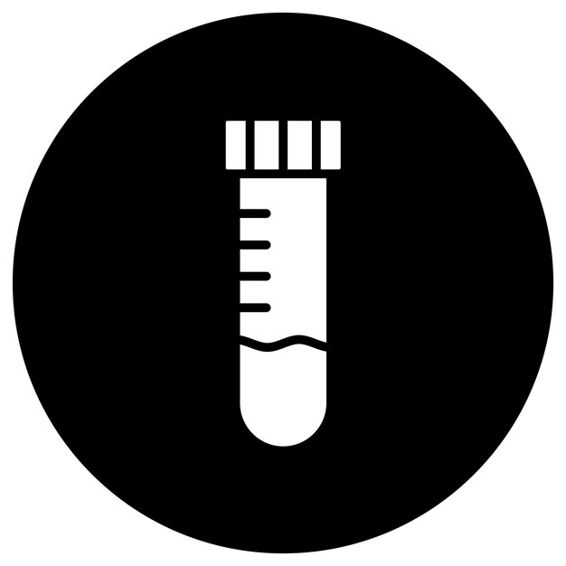 Ilustración del diseño del icono del tubo de ensayo vectorial