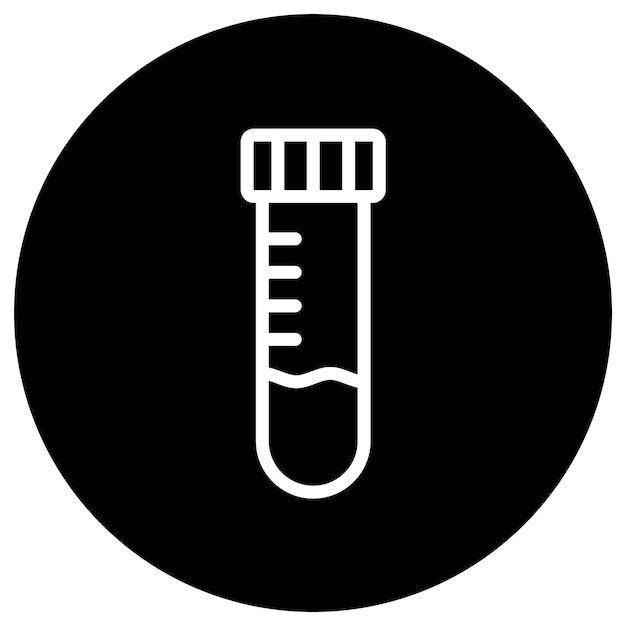 Ilustración del diseño del icono del tubo de ensayo vectorial
