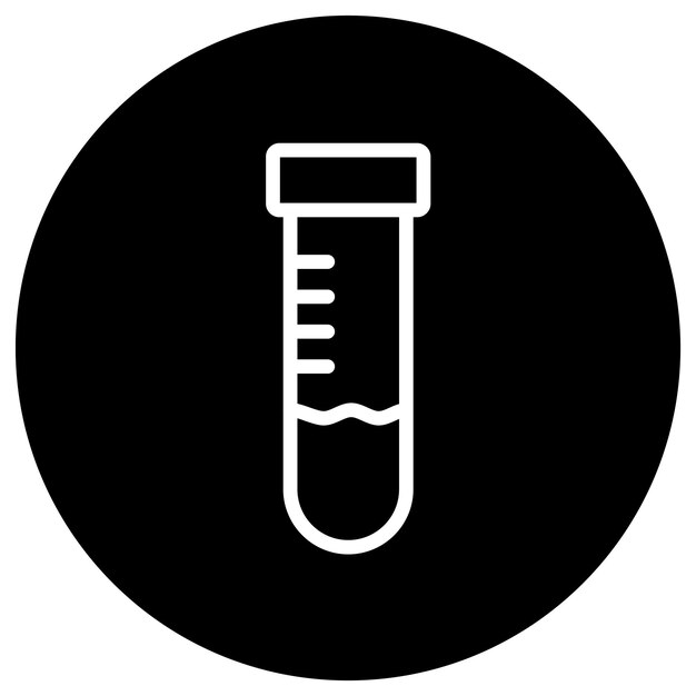 Ilustración del diseño del icono del tubo de ensayo vectorial