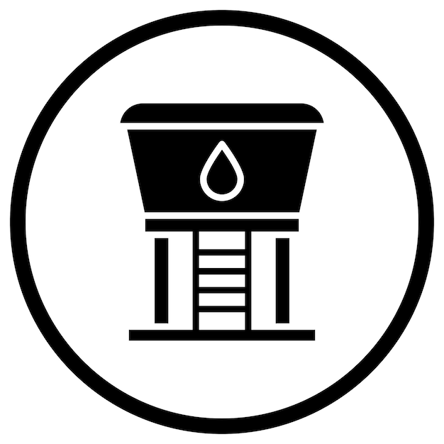 Ilustración del diseño del icono del vector de agua de la torre