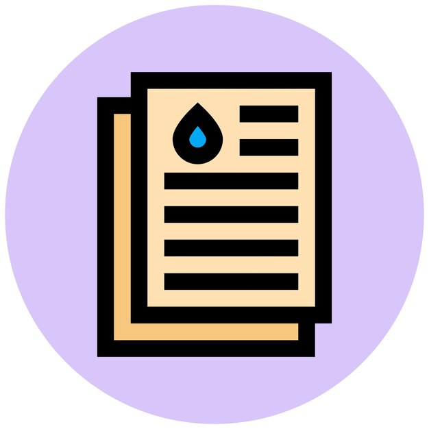 Ilustración del diseño del icono del vector de análisis de aceite