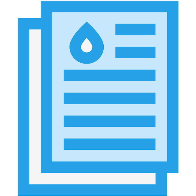 Ilustración del diseño del icono del vector de análisis de aceite