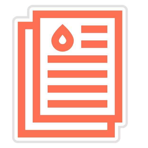 Ilustración del diseño del icono del vector de análisis de aceite