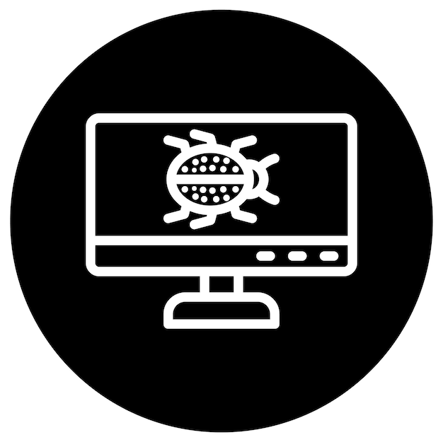 Ilustración del diseño del icono del vector de ataque cibernético
