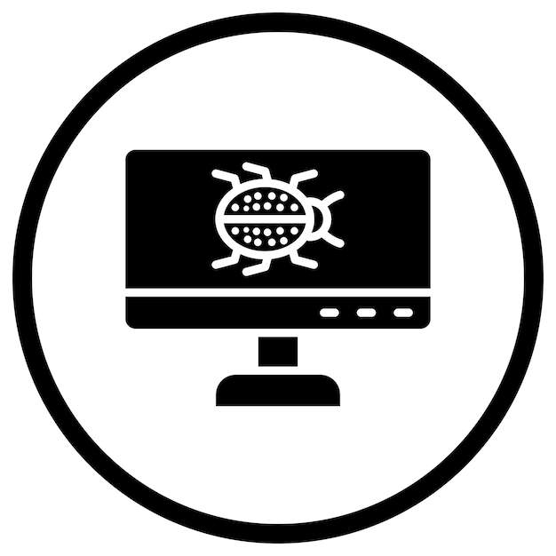 Ilustración del diseño del icono del vector de ataque cibernético