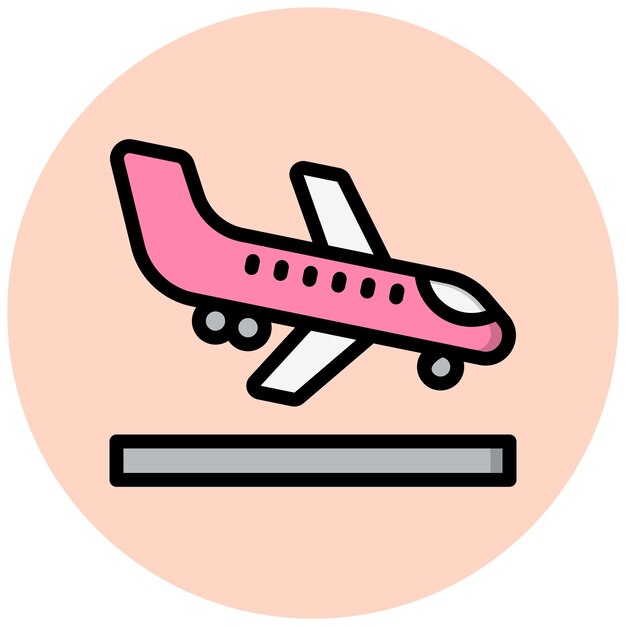 Ilustración del diseño del icono del vector de aterrizaje
