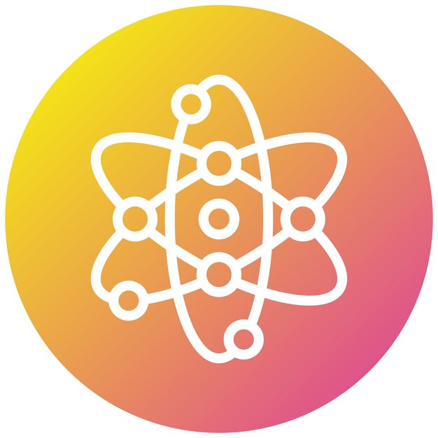 Ilustración del diseño del icono del vector atómico