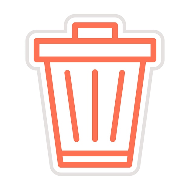 Ilustración del diseño del icono del vector de basura