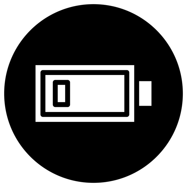 Ilustración del diseño del icono del vector de batería baja