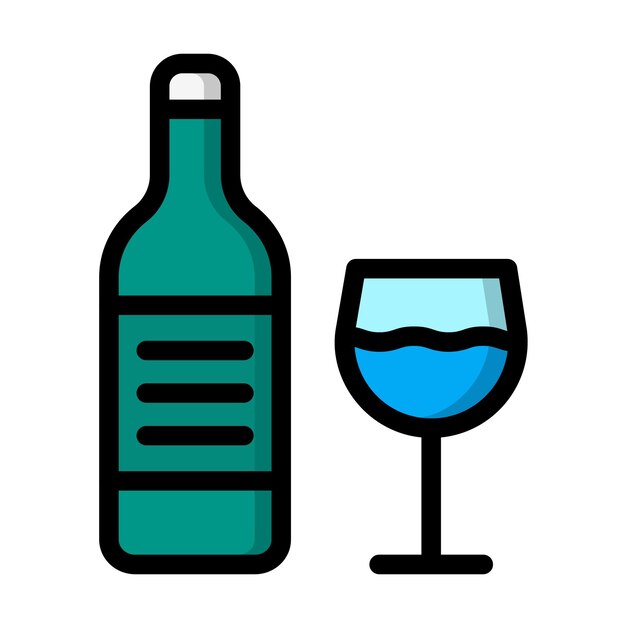 Ilustración del diseño del icono del vector de bebidas alcohólicas