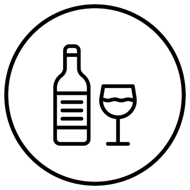 Ilustración del diseño del icono del vector de bebidas alcohólicas