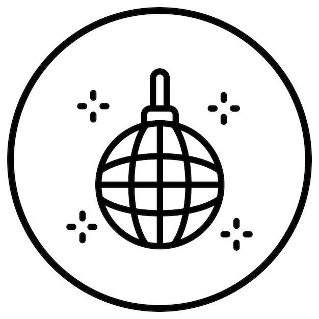 Ilustración del diseño del icono del vector de la bola de discoteca