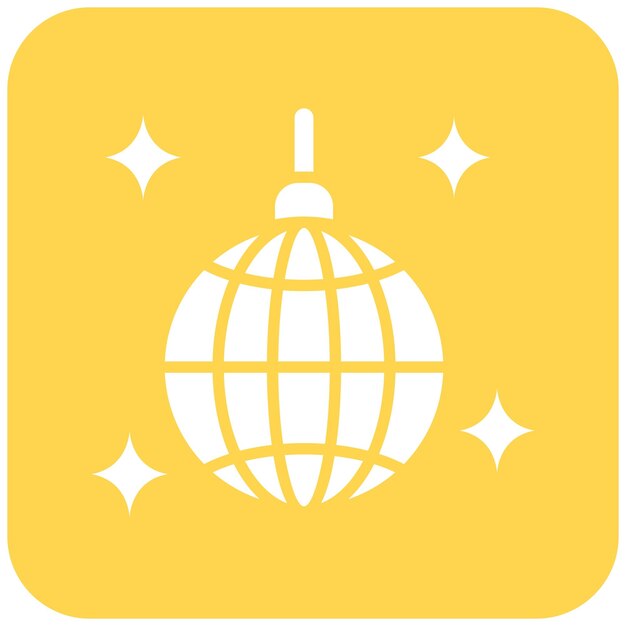Ilustración del diseño del icono del vector de la bola de discoteca