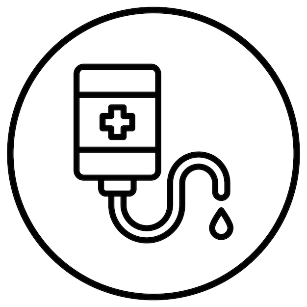 Ilustración del diseño del icono del vector de la bolsa de sangre