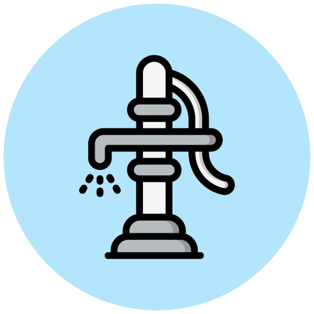 Ilustración del diseño del icono del vector de la bomba de agua