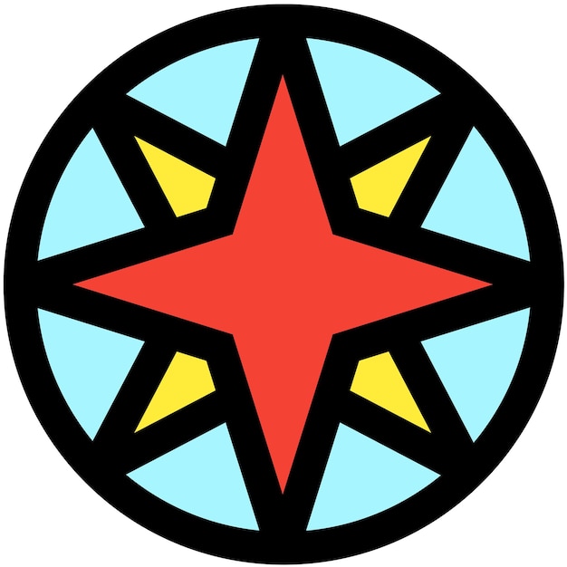 Ilustración del diseño del icono del vector de la brújula