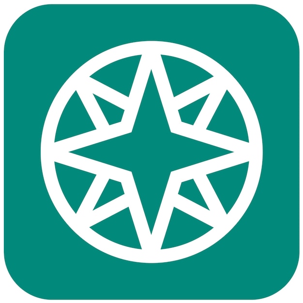 Ilustración del diseño del icono del vector de la brújula