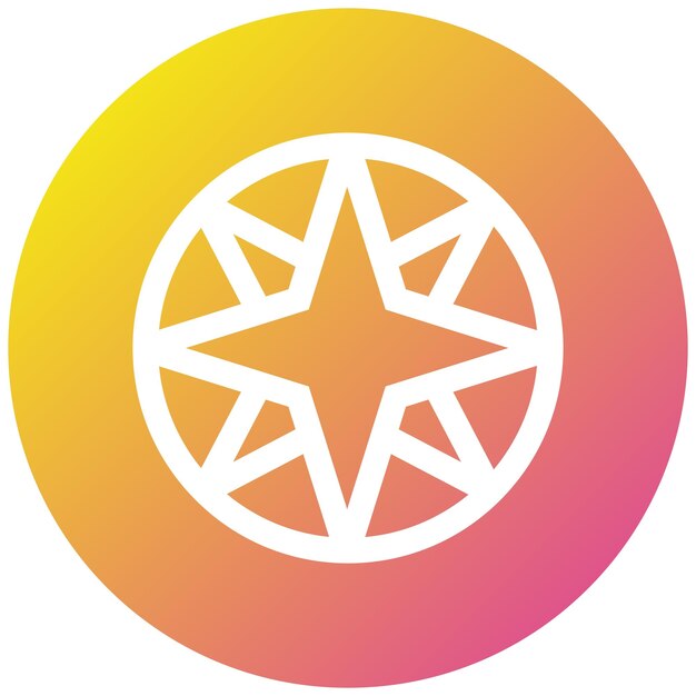 Ilustración del diseño del icono del vector de la brújula