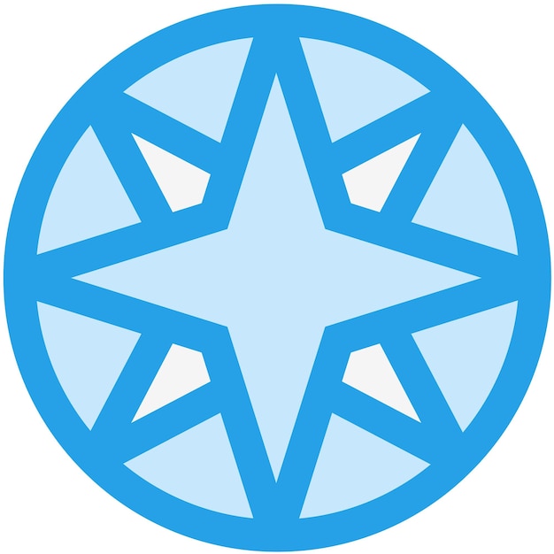 Ilustración del diseño del icono del vector de la brújula