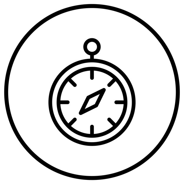 Ilustración del diseño del icono del vector de la brújula