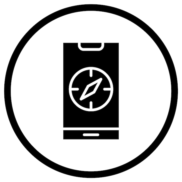 Ilustración del diseño del icono del vector de la brújula