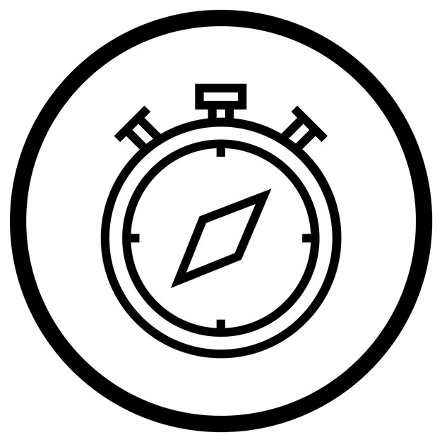 Ilustración del diseño del icono del vector de la brújula