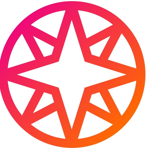 Ilustración del diseño del icono del vector de la brújula