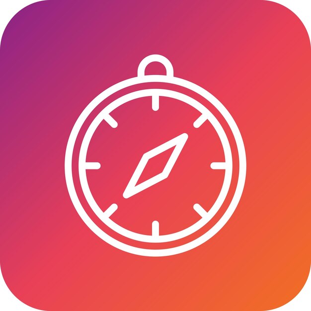Ilustración del diseño del icono del vector de la brújula