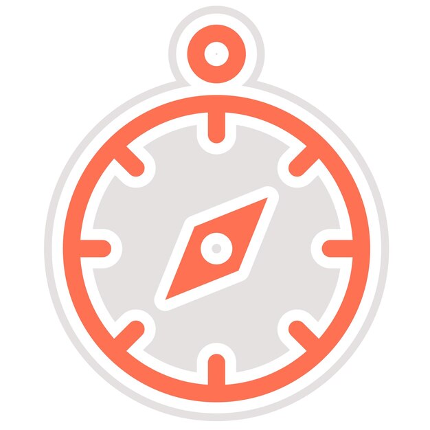 Ilustración del diseño del icono del vector de la brújula