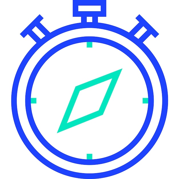Ilustración del diseño del icono del vector de la brújula