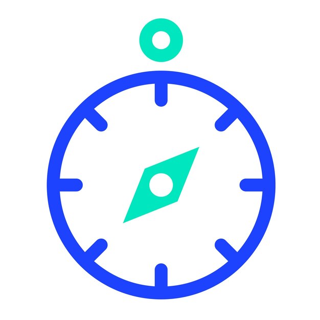 Ilustración del diseño del icono del vector de la brújula
