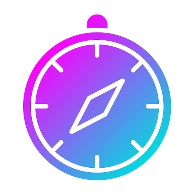 Ilustración del diseño del icono del vector de la brújula