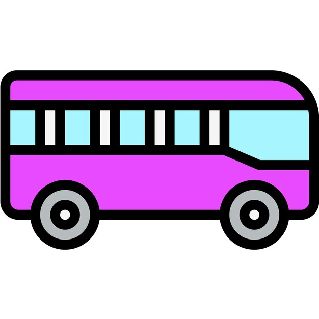 Ilustración del diseño del icono del vector de bus