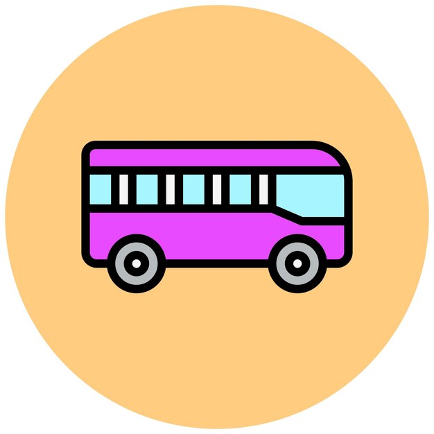 Ilustración del diseño del icono del vector de bus
