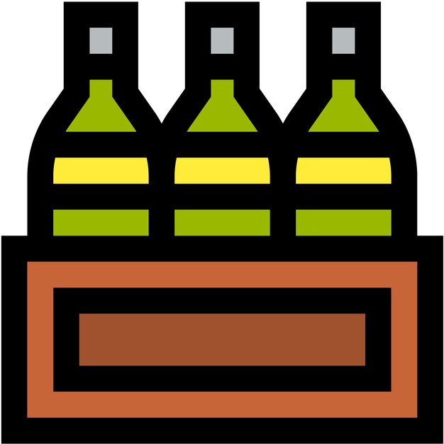 Ilustración del diseño del icono del vector de la caja de vino