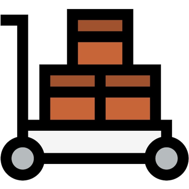 Ilustración del diseño del icono del vector del carrito de entrega
