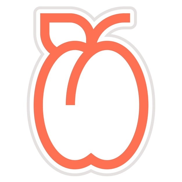 Ilustración del diseño del icono del vector de ciruela