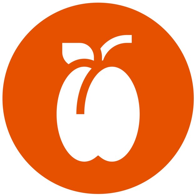 Ilustración del diseño del icono del vector de ciruela