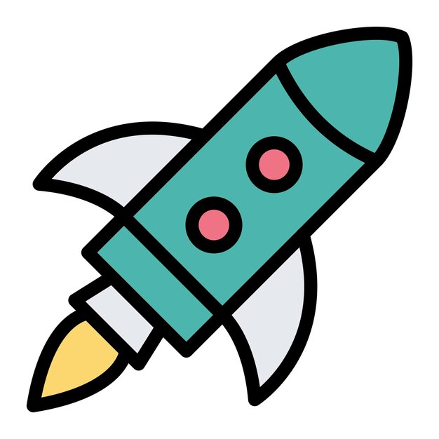 Ilustración del diseño del icono del vector de cohete