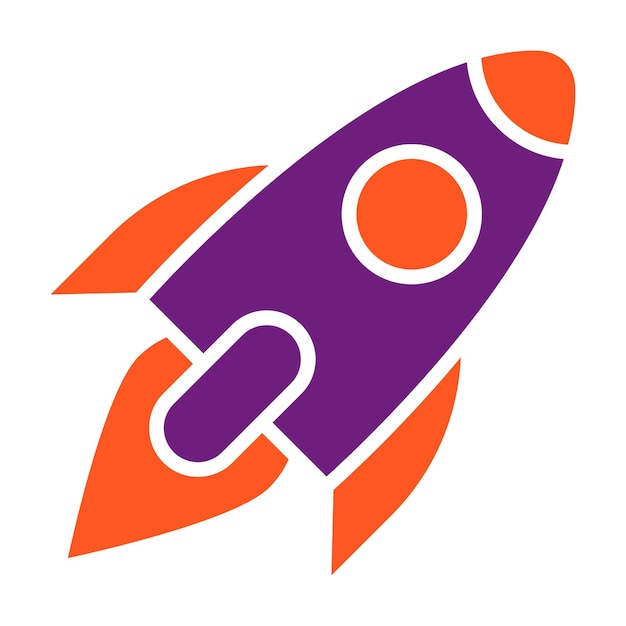 Ilustración del diseño del icono del vector de cohete